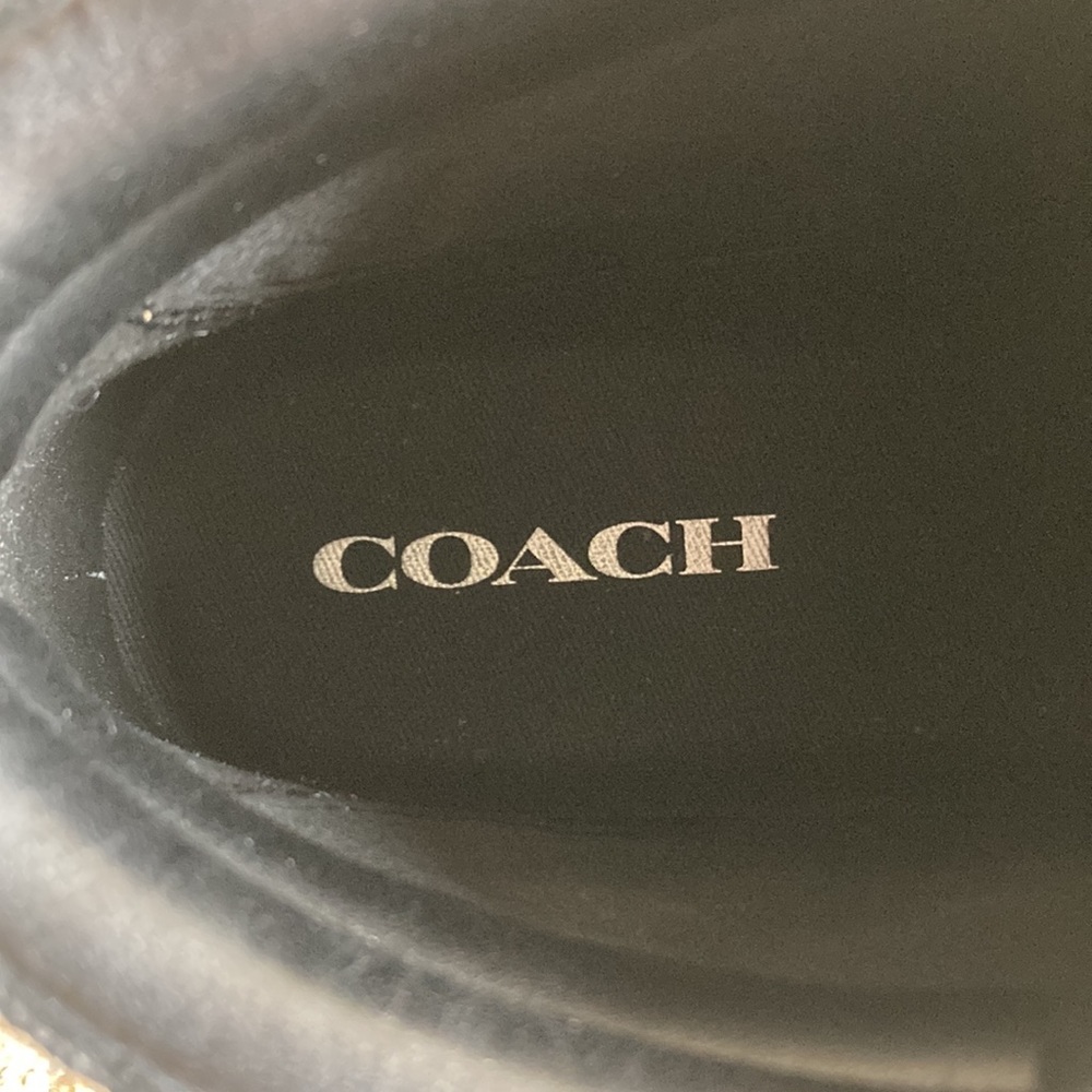 Coach Black and White Fashion Sneakers with Textured Finish - Picture 7 of 12